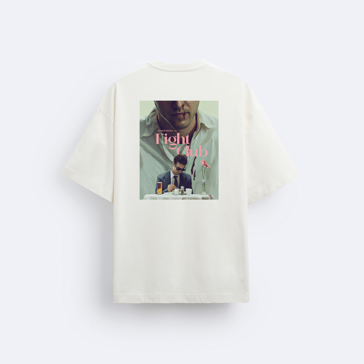 Fight Club Ön ve Arka Baskılı Oversize T-Shirt
