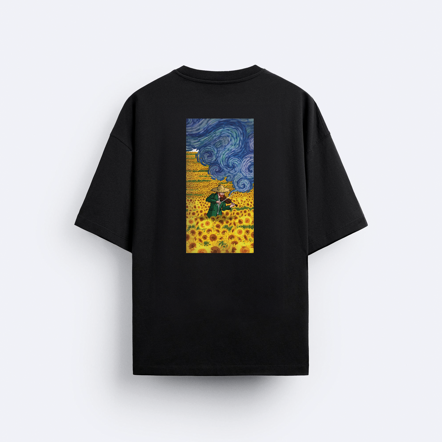 Van Gogh's Songs Arka Baskılı Oversize T-Shirt