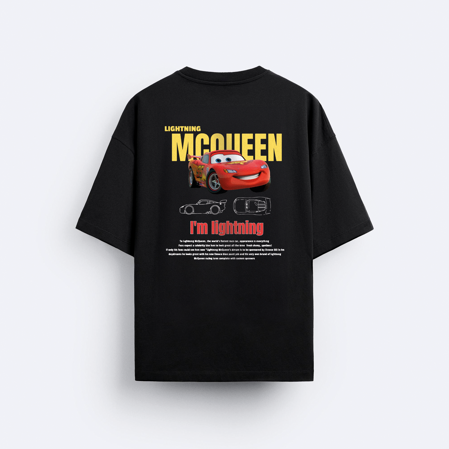McQueen Arka Baskılı Oversize T-Shirt
