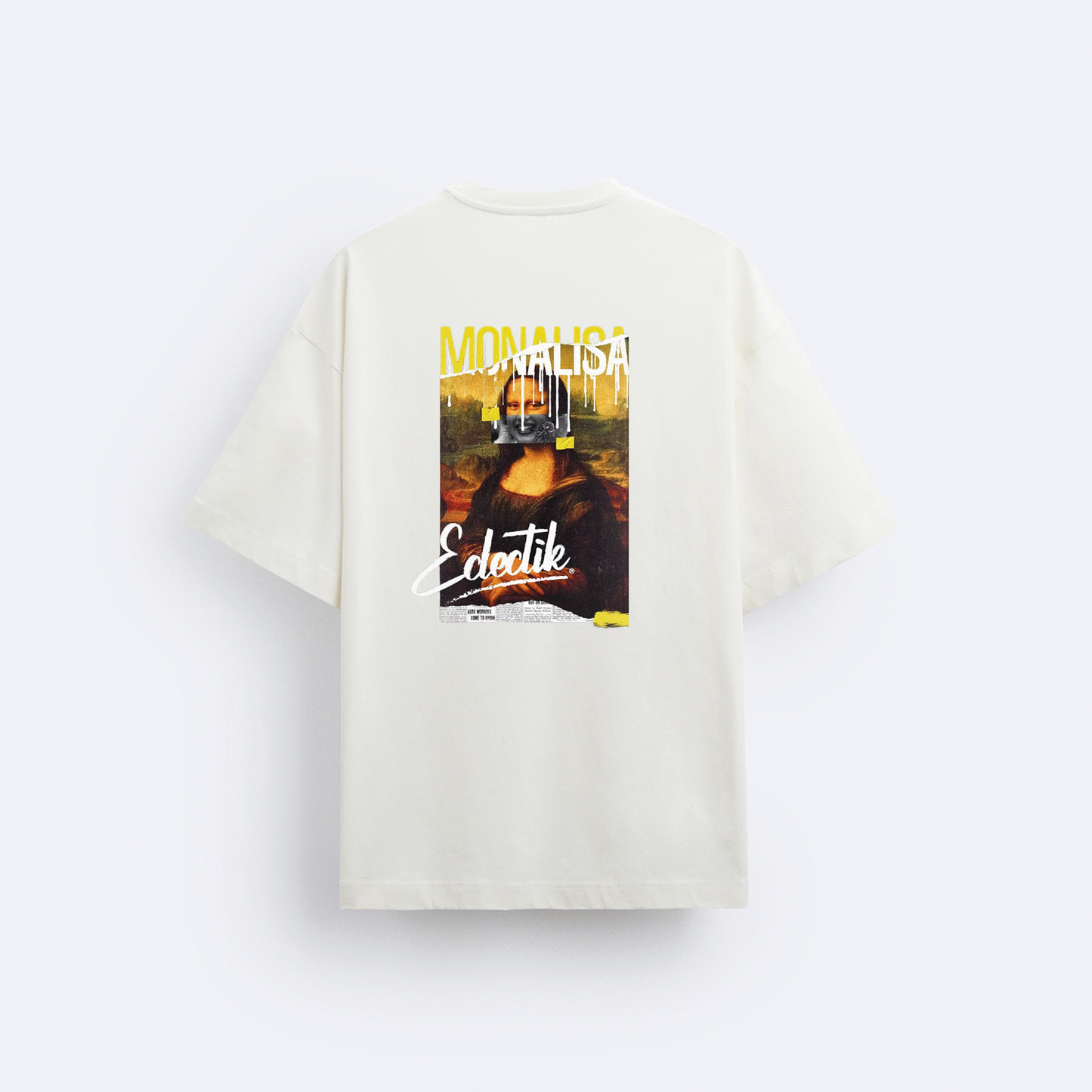Mona Lisa Arka Baskılı Oversize T-Shirt