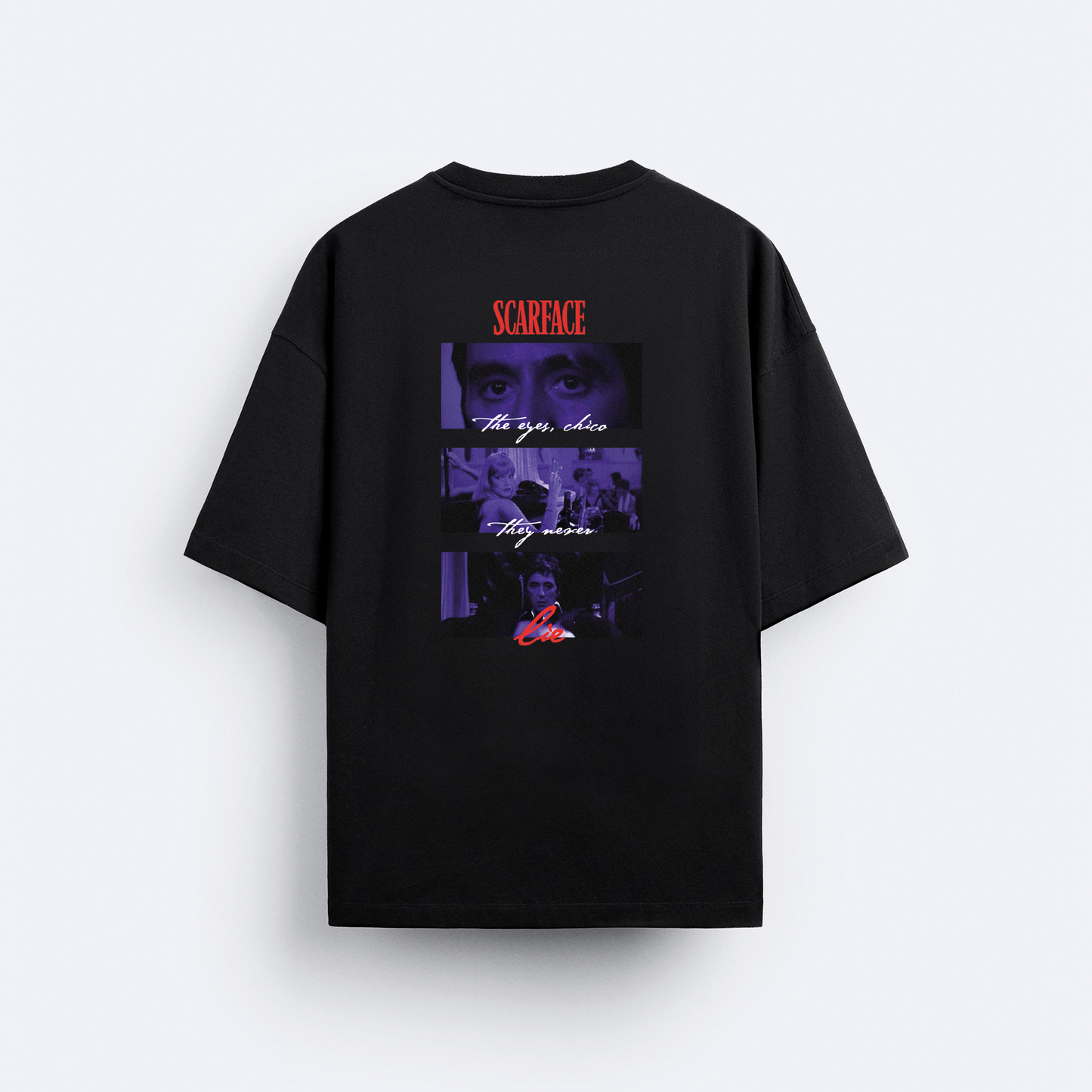 ''The Eyes, Chico They Never Lie'' Arka Baskılı Oversize T-Shirt