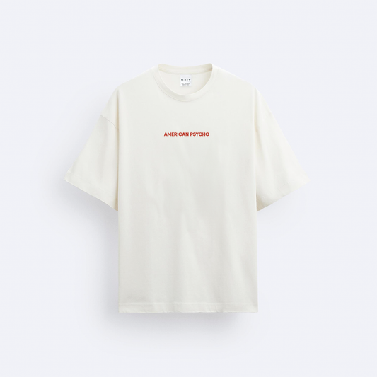 American Psycho Ön ve Arka Baskılı Oversize T-Shirt