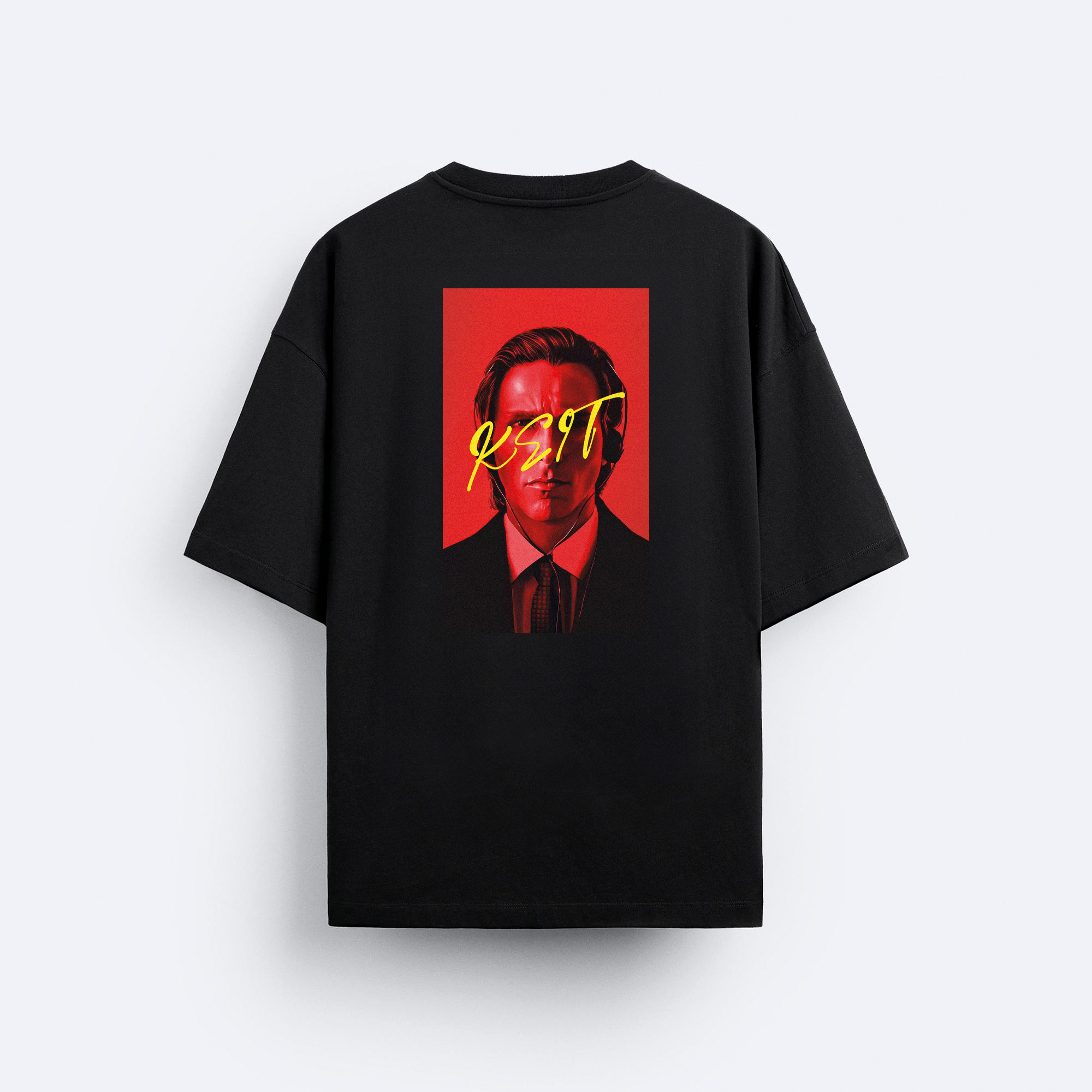 American Psycho Ön ve Arka Baskılı Oversize T-Shirt