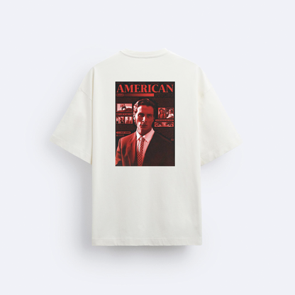 American Psycho Ön ve Arka Baskılı Oversize T-Shirt