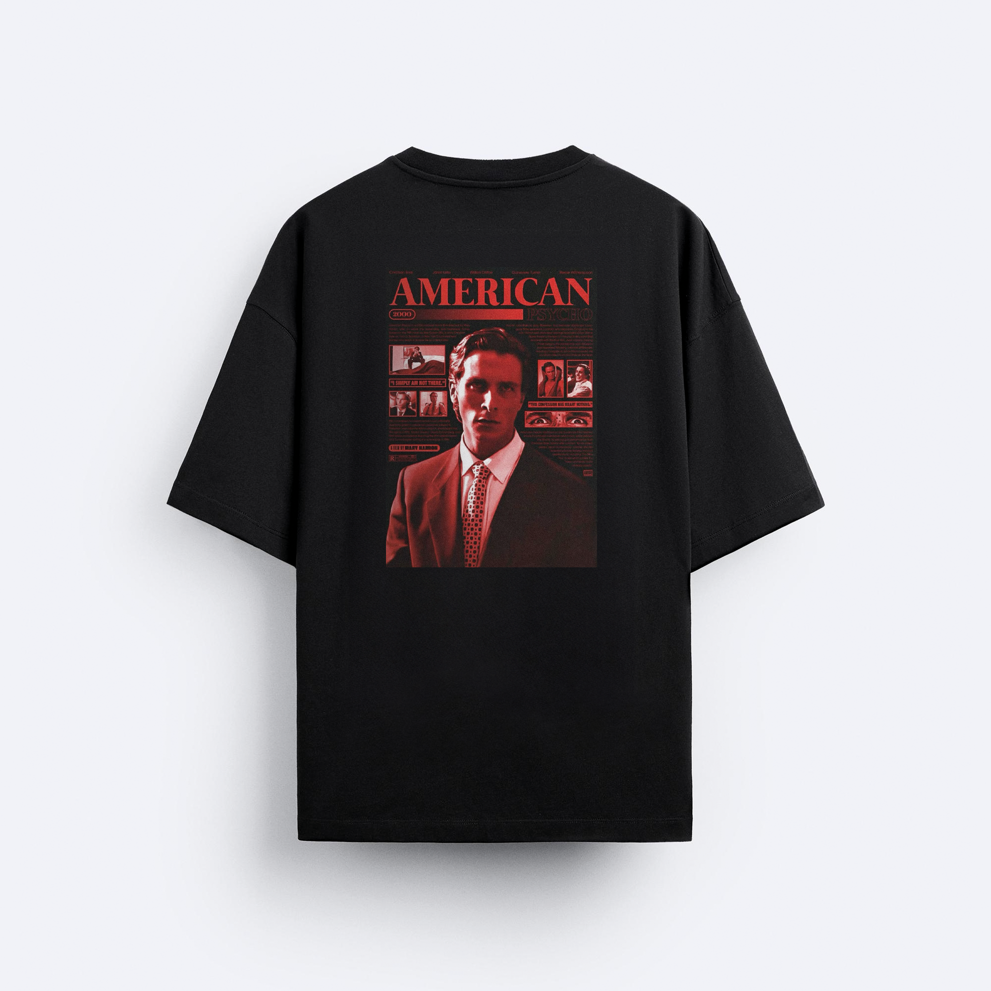 American Psycho Ön ve Arka Baskılı Oversize T-Shirt