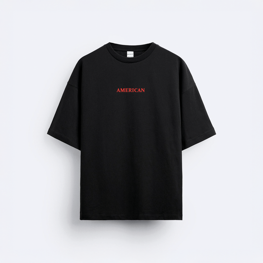 American Psycho Ön ve Arka Baskılı Oversize T-Shirt