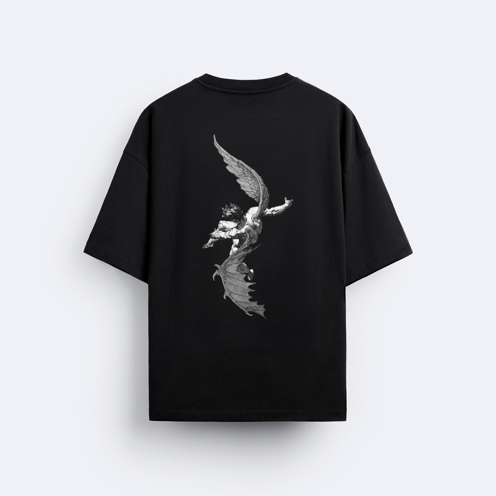 Angel Arka Baskılı Oversize T-Shirt