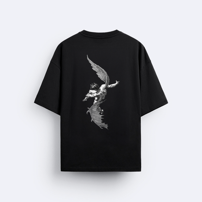 Angel Arka Baskılı Oversize T-Shirt
