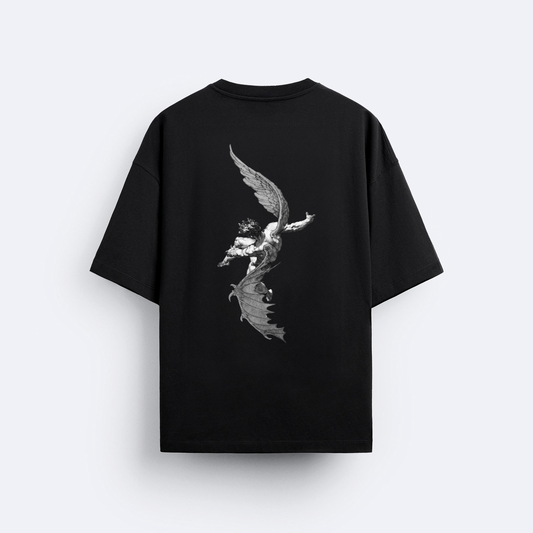 Angel Arka Baskılı Oversize T-Shirt