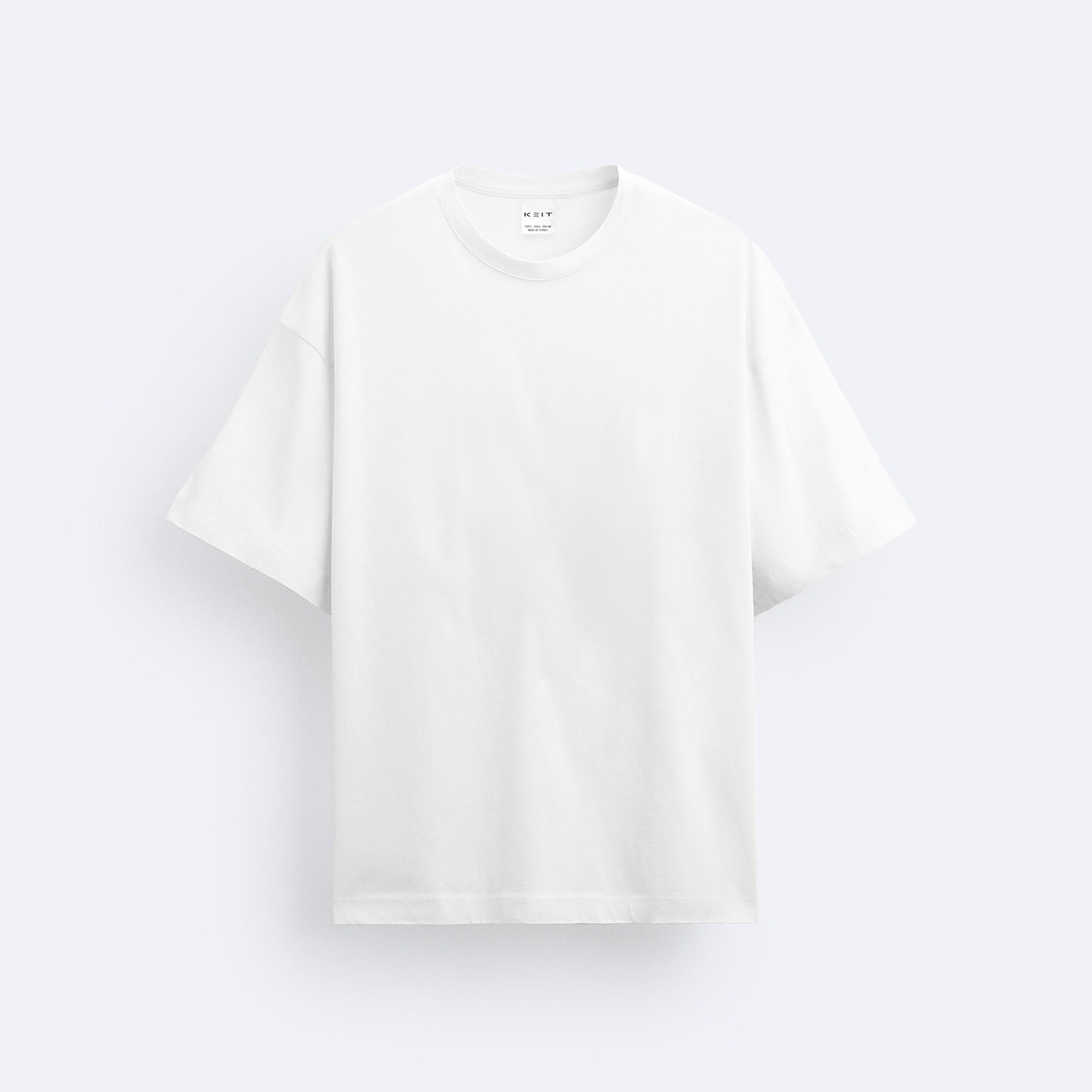 Keit Premium Beyaz Oversize T-Shirt