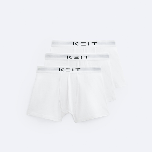 Keit 3’lü Beyaz Boxer Seti
