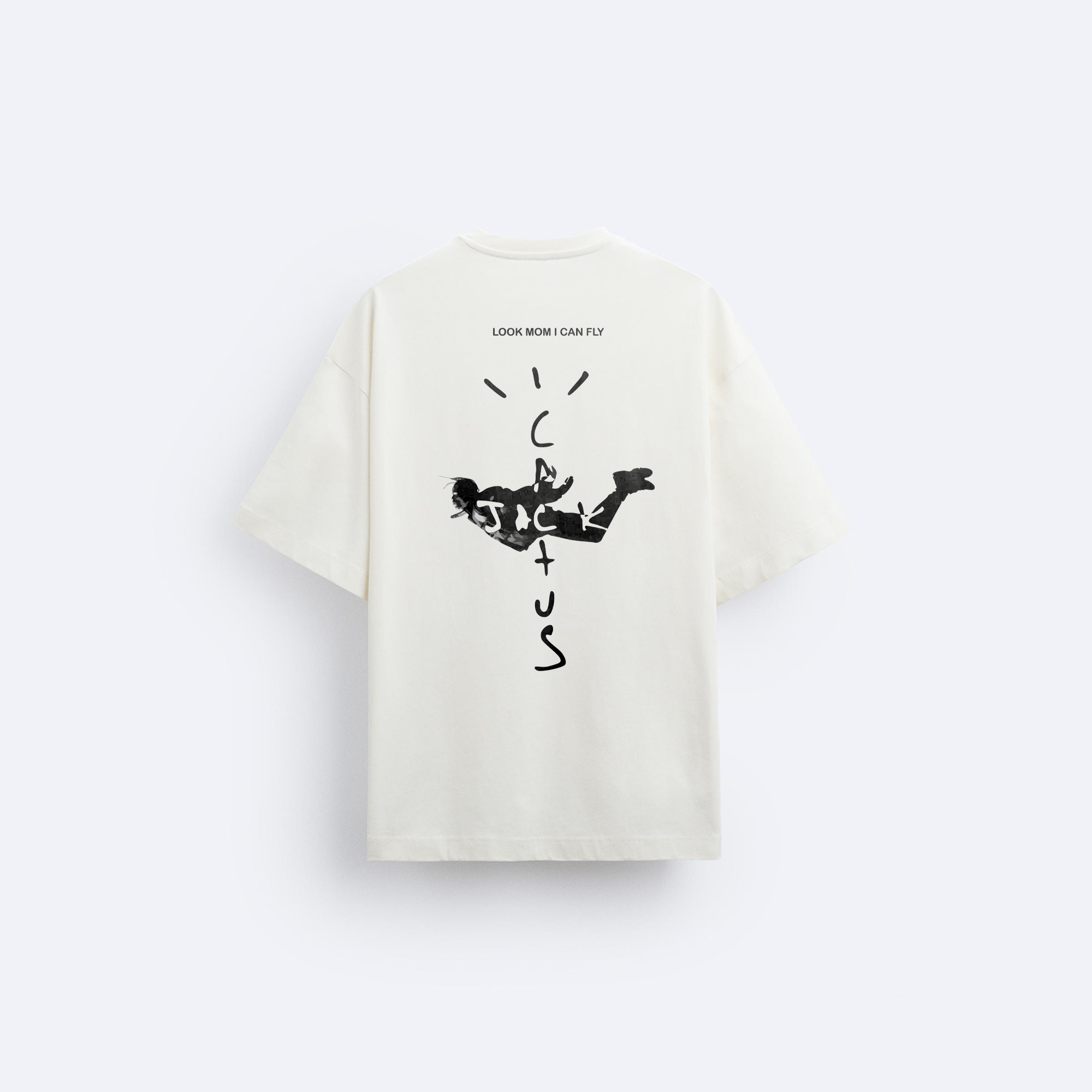 Cactus Jack Ön ve Arka Baskılı Oversize T-Shirt