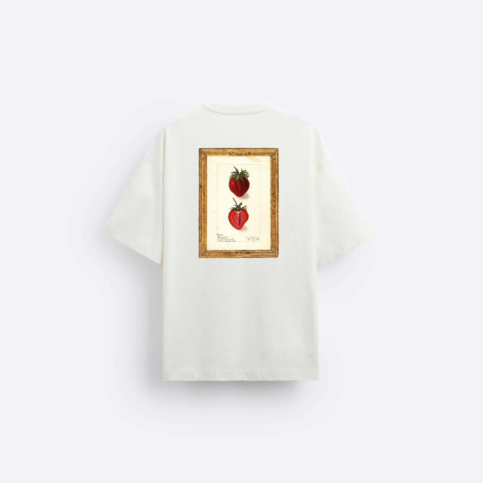 Strawberry Ön ve Arka Baskılı Oversize T-Shirt