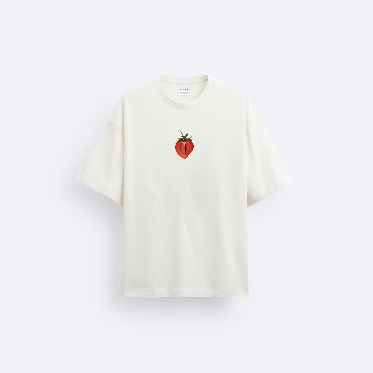 Strawberry Ön ve Arka Baskılı Oversize T-Shirt