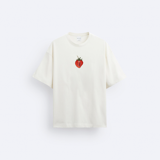 Strawberry Ön ve Arka Baskılı Oversize T-Shirt