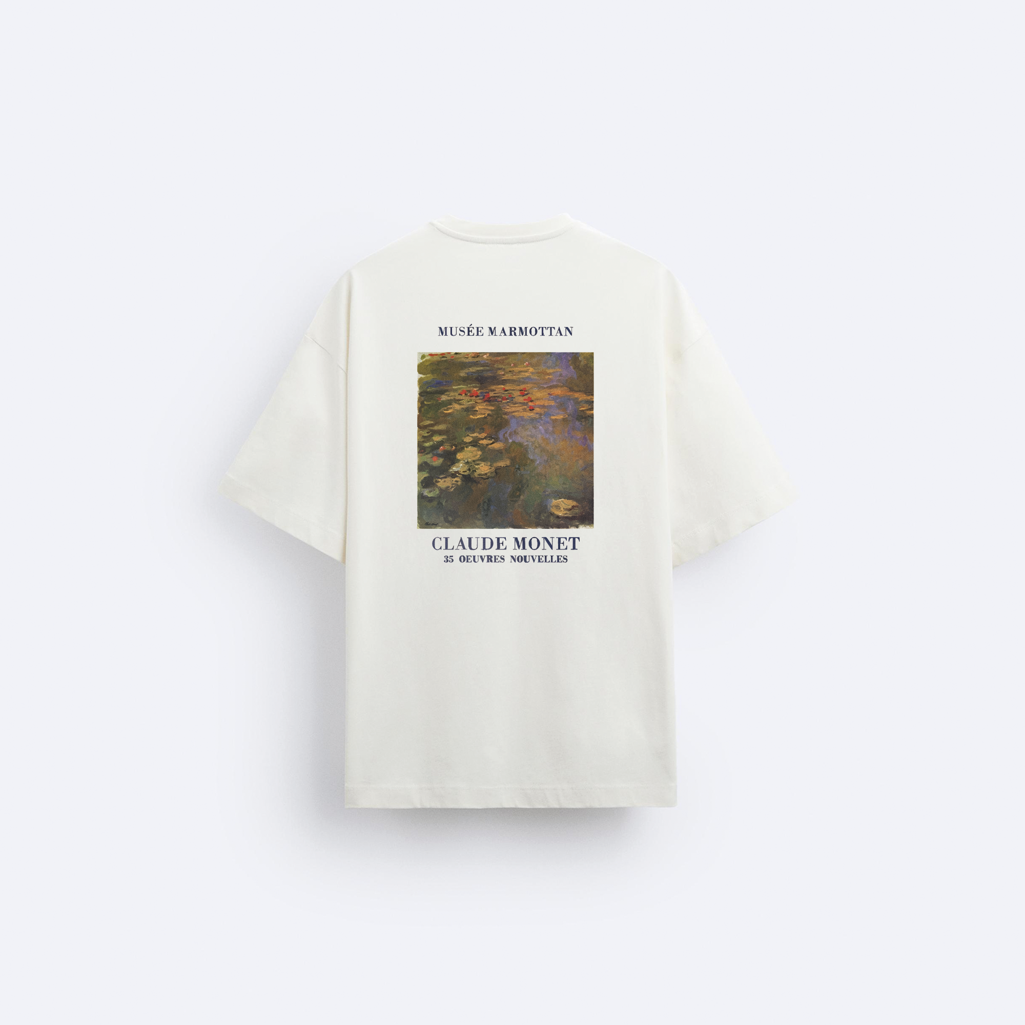 Claude Monet Arka Baskılı Oversize T-Shirt