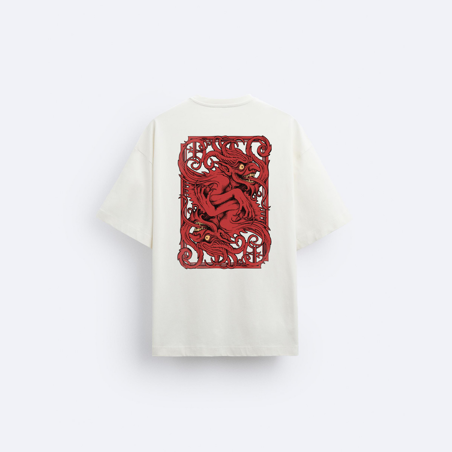 Devils Arka Baskılı Oversize T-Shirt