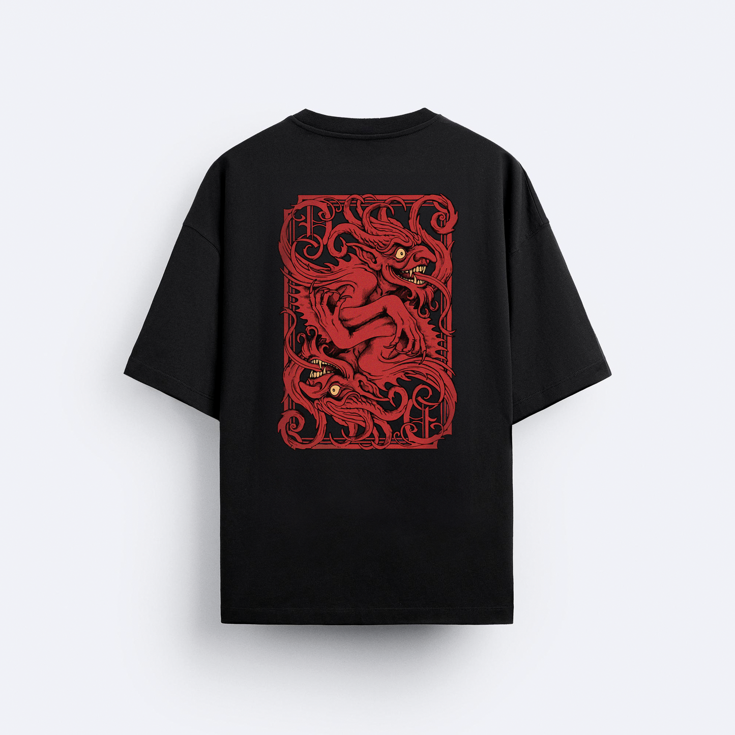 Devils Arka Baskılı Oversize T-Shirt