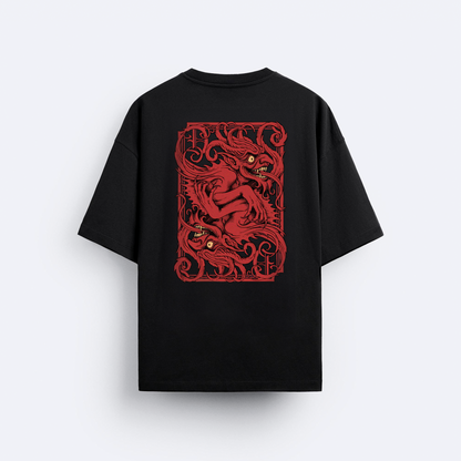Devils Arka Baskılı Oversize T-Shirt