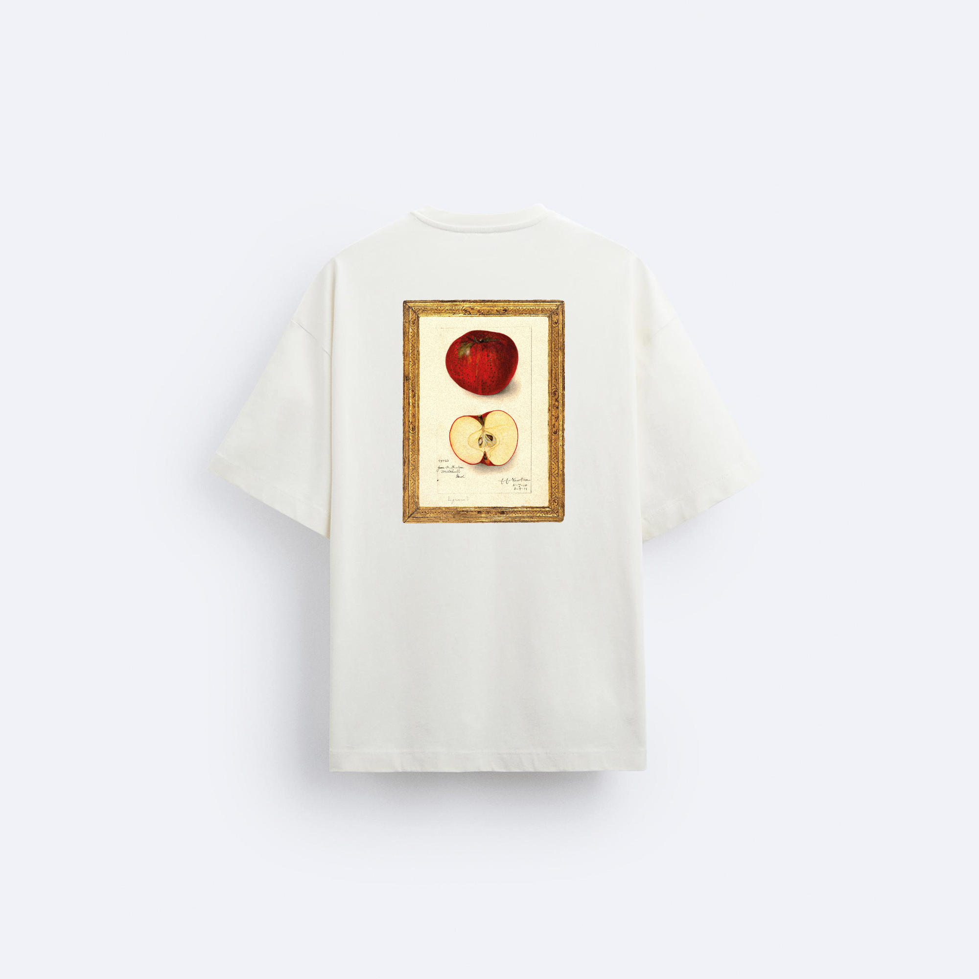 Apple Ön ve Arka Baskılı Oversize T-Shirt