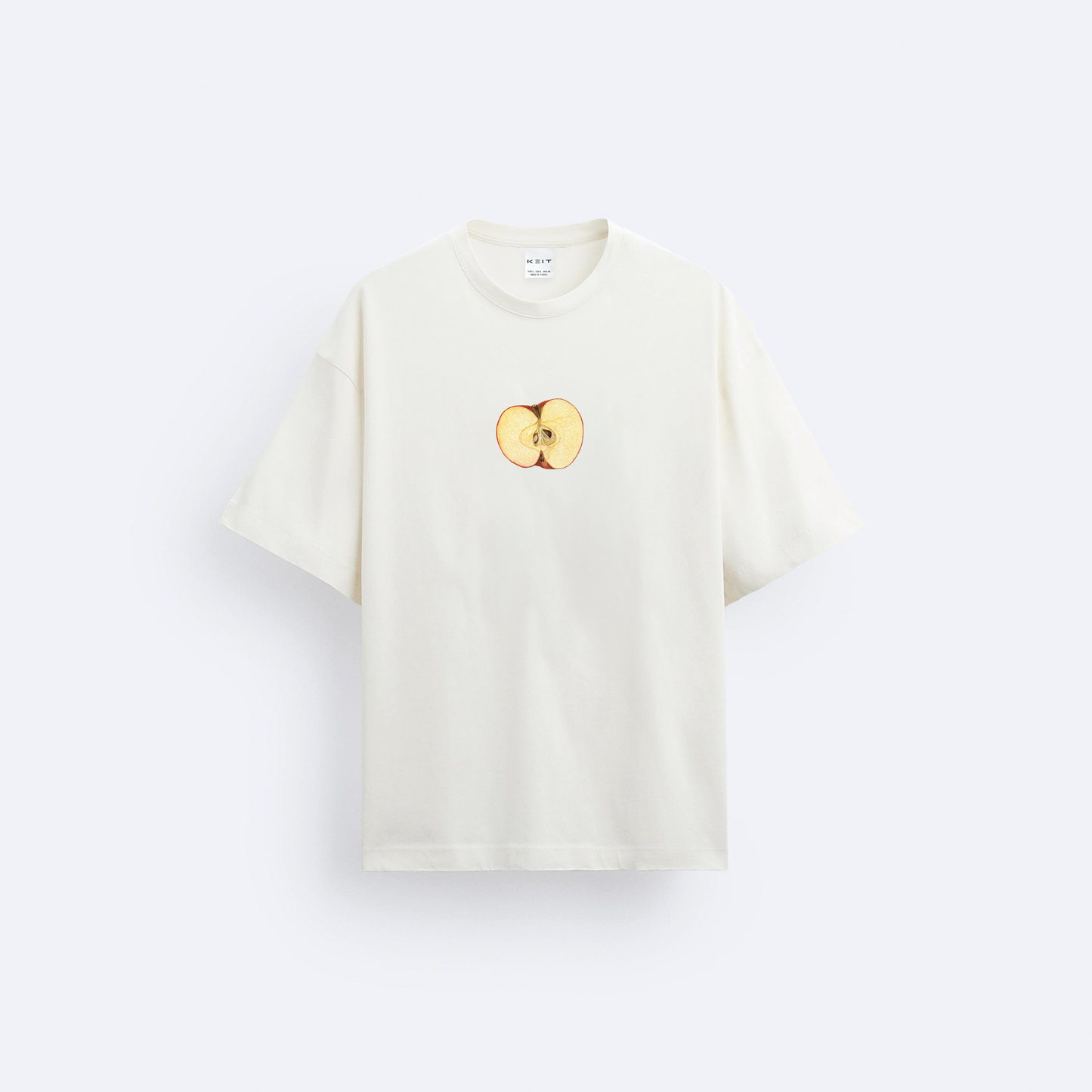 Apple Ön ve Arka Baskılı Oversize T-Shirt