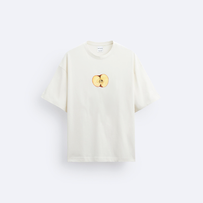 Apple Ön ve Arka Baskılı Oversize T-Shirt