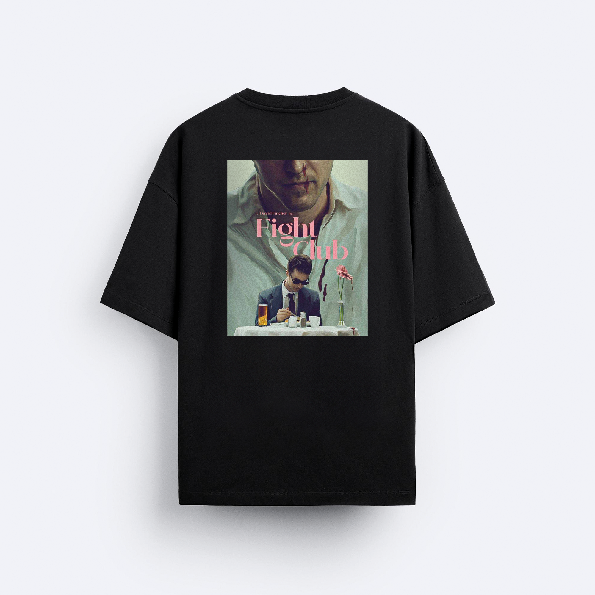 Fight Club Ön ve Arka Baskılı Oversize T-Shirt