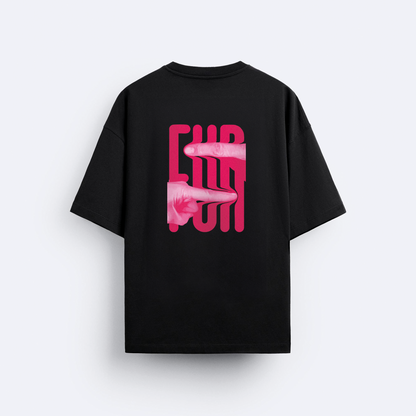 Fun Arka Baskılı Oversize T-Shirt