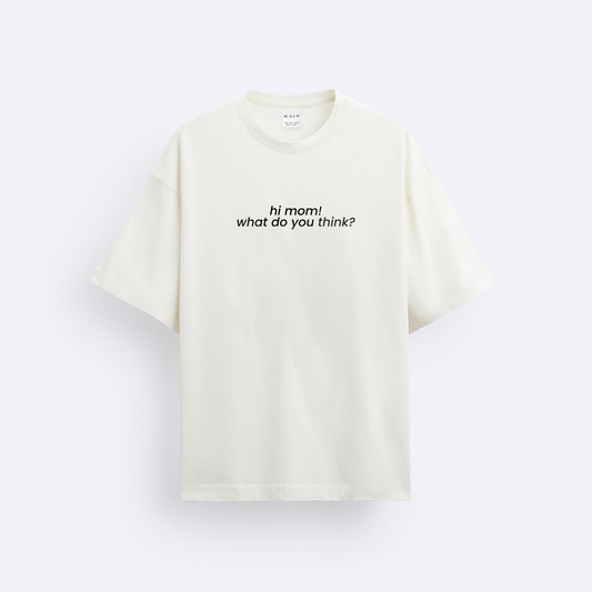 ''You look like a gangster!'' Ön ve Arka Baskılı Oversize T-Shirt