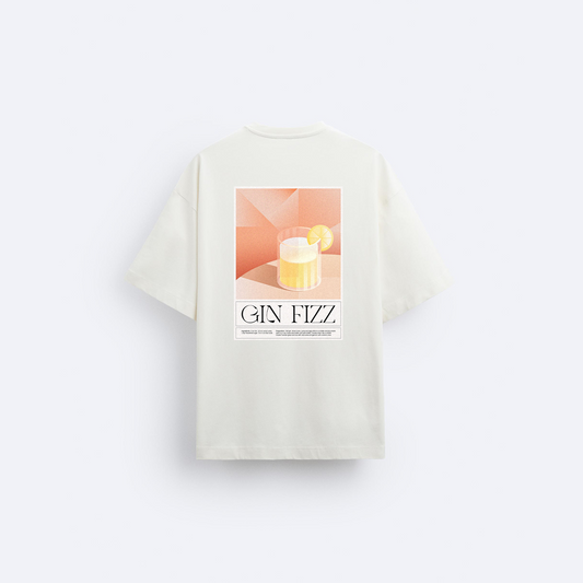 Gin Fizz Tarifi Arka Baskılı Oversize T-Shirt