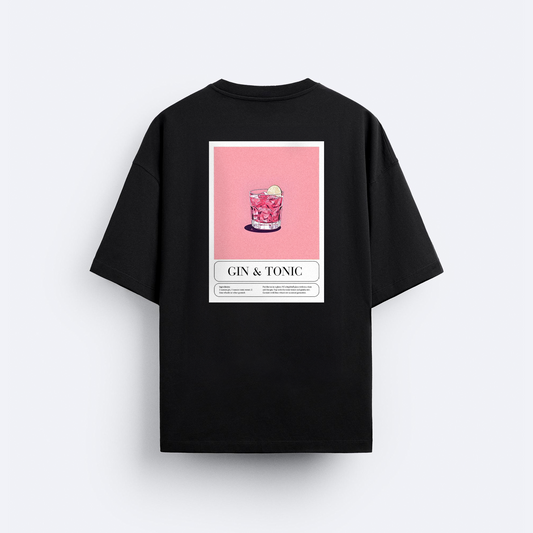 Gin Tonic Tarifi Arka Baskılı Oversize T-Shirt