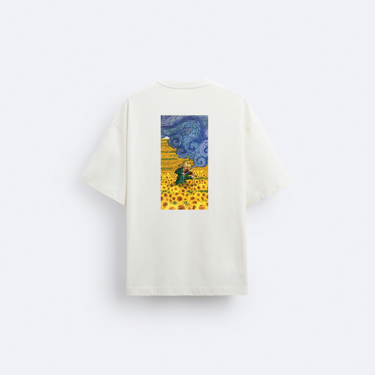 Van Gogh's Songs Arka Baskılı Oversize T-Shirt