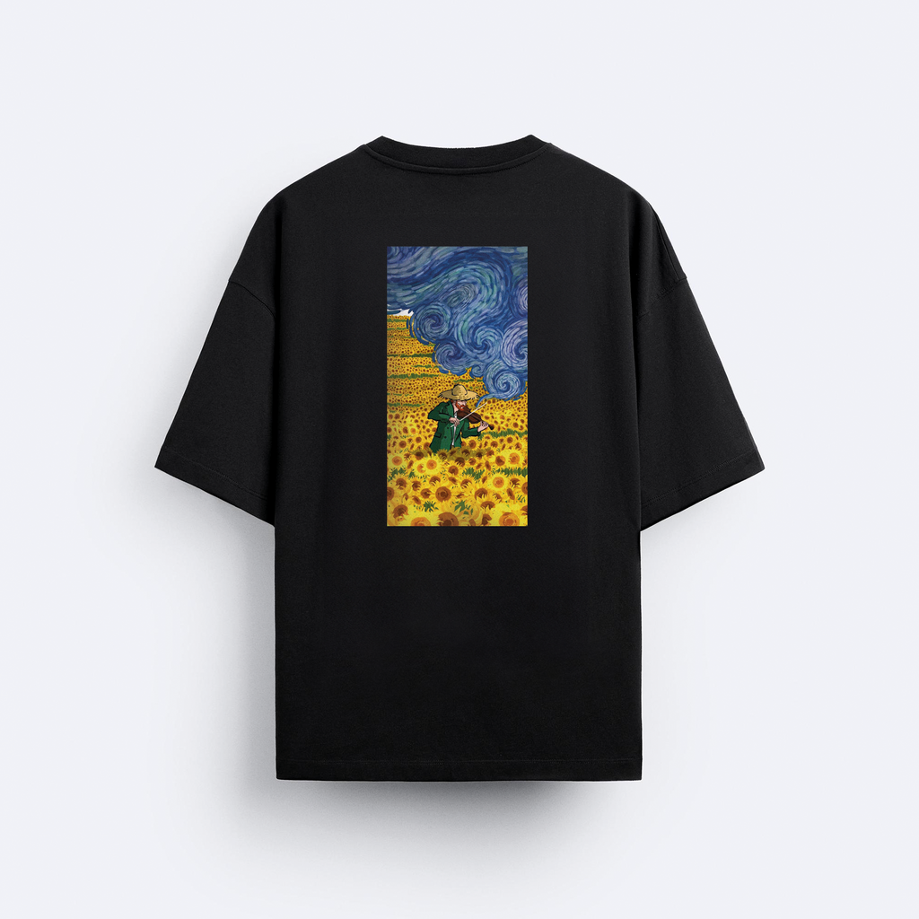 Van Gogh's Songs Arka Baskılı Oversize T-Shirt