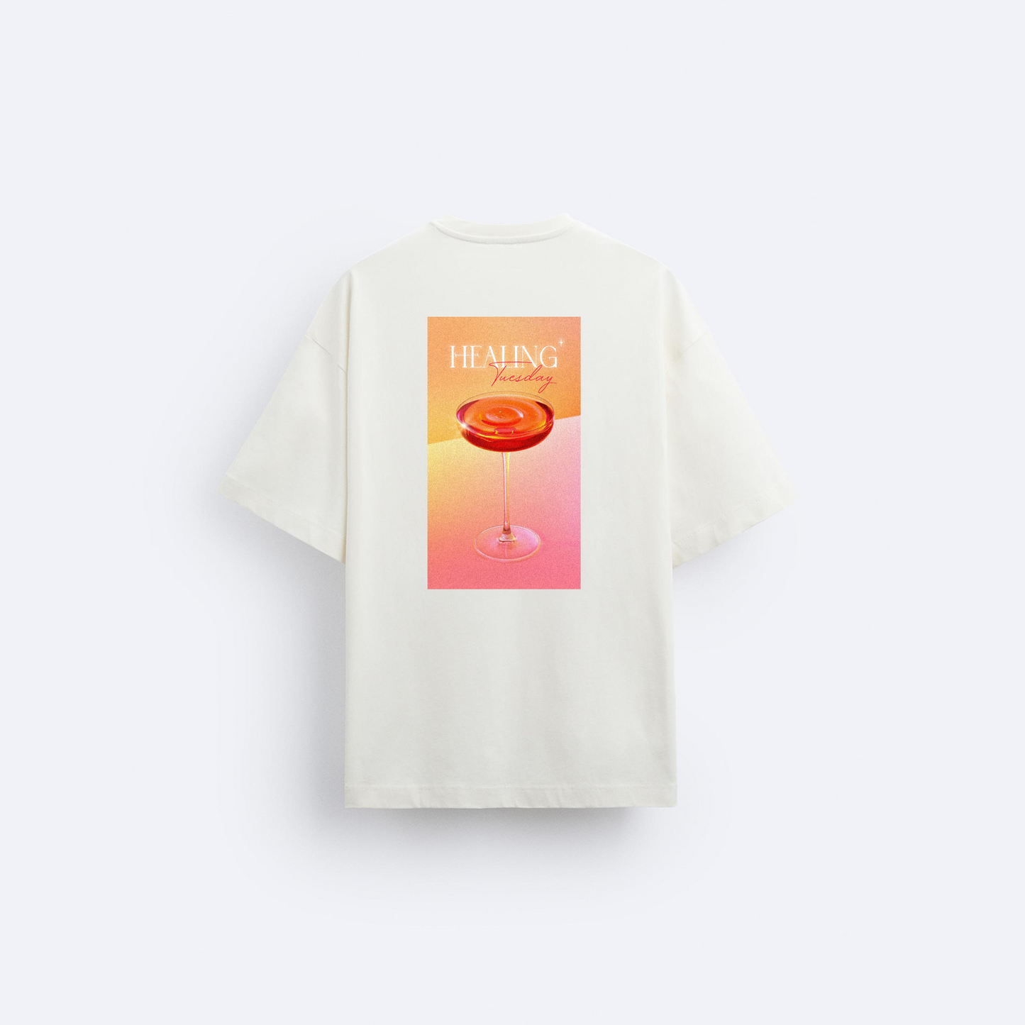 Healing Arka Baskılı Oversize T-Shirt