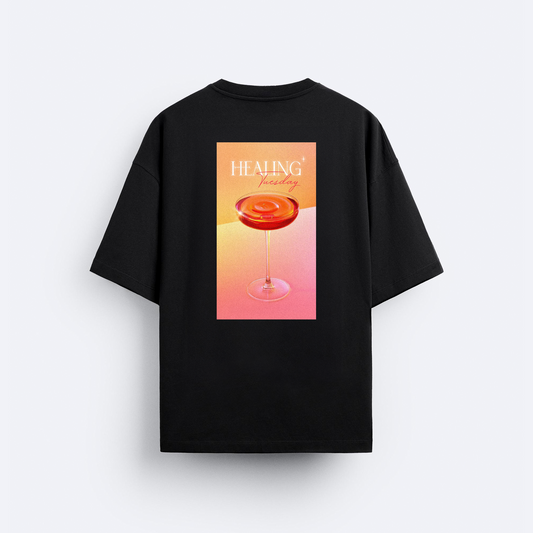 Healing Arka Baskılı Oversize T-Shirt