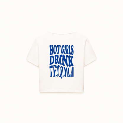 Hot Girls Drink Tequila Crop T-Shirt