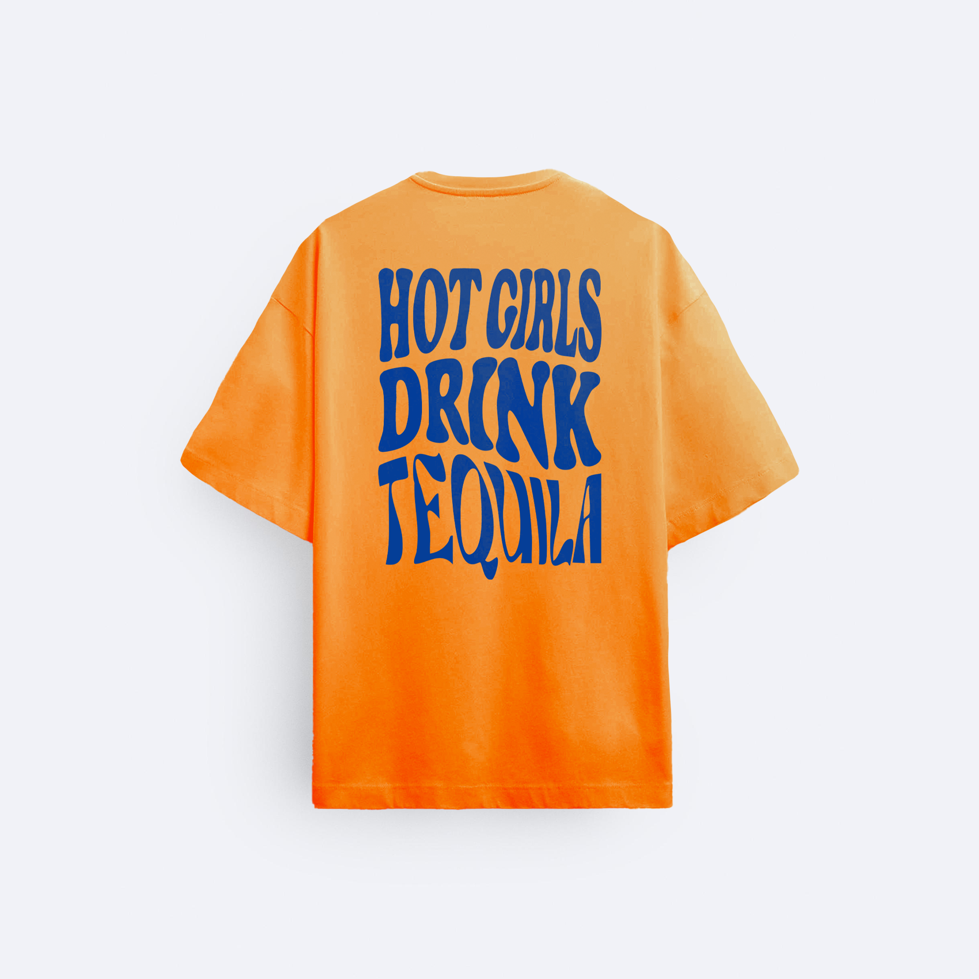 ''Hot Girls Drink Tequila'' Arka Baskılı Oversize T-Shirt