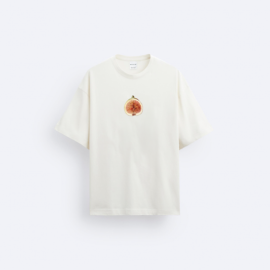 Fig Ön ve Arka Baskılı Oversize T-Shirt