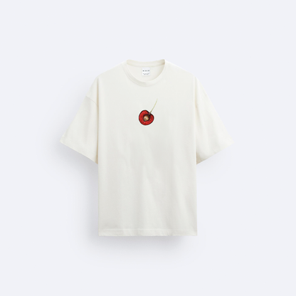 Cherry Ön ve Arka Baskılı Oversize T-Shirt