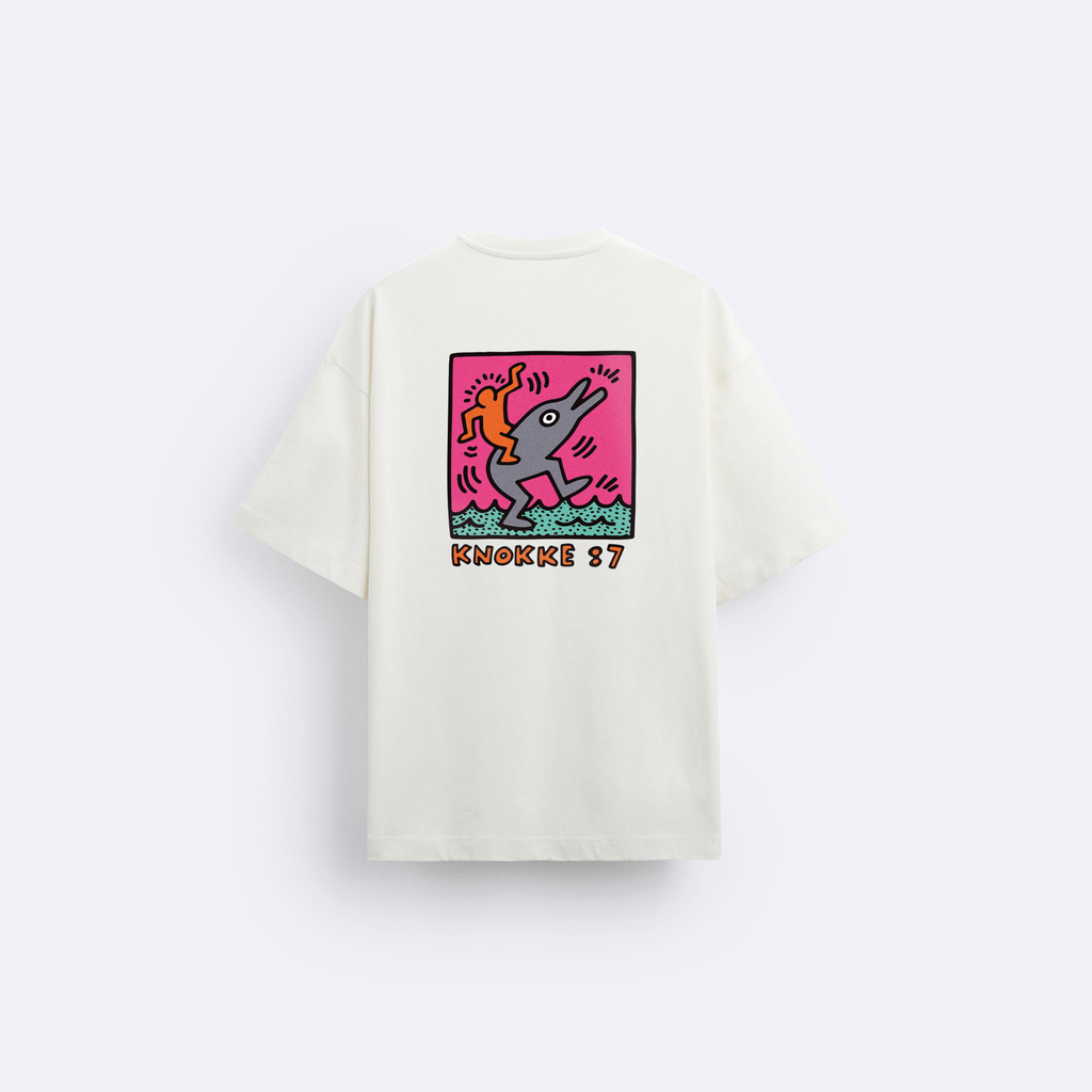 Knokke:7 Arka Baskılı Oversize T-Shirt