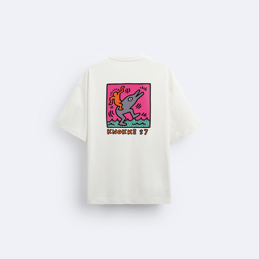 Knokke:7 Arka Baskılı Oversize T-Shirt