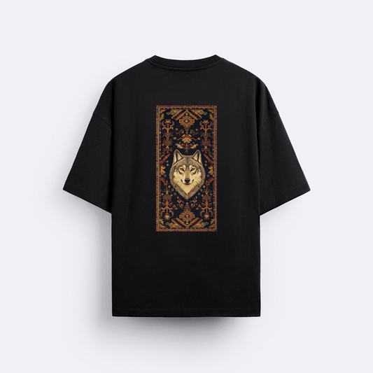 Kurt Motifi Arka Baskılı Oversize T-Shirt