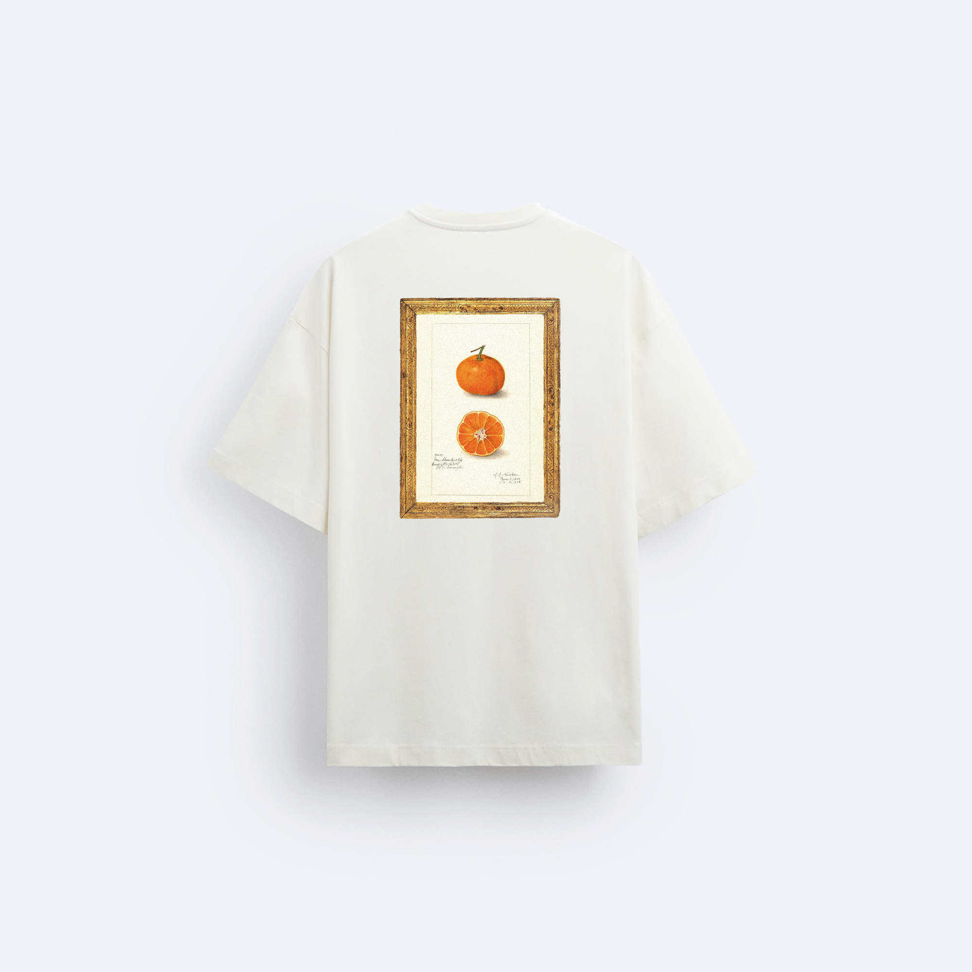 Mandarin Ön ve Arka Baskılı Oversize T-Shirt