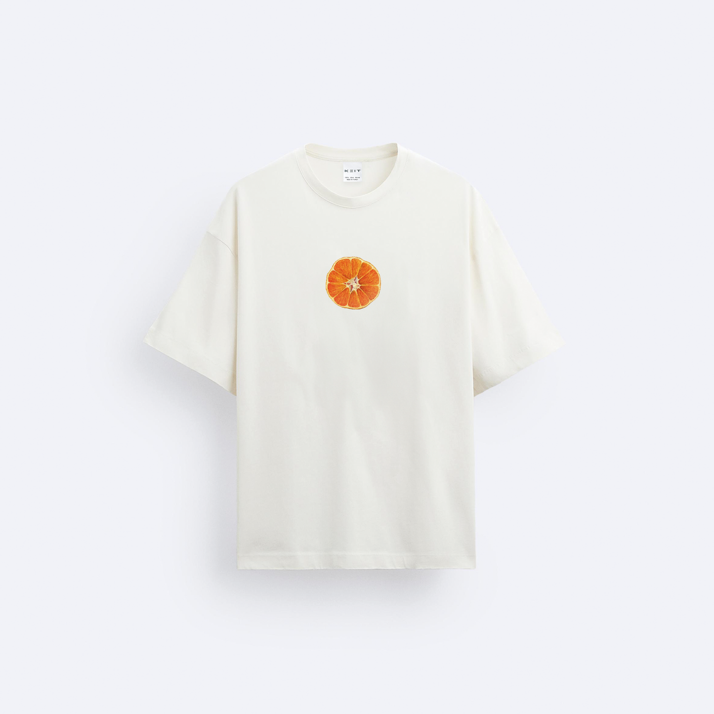 Mandarin Ön ve Arka Baskılı Oversize T-Shirt