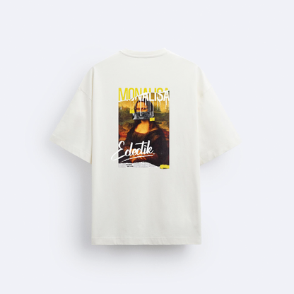 Mona Lisa Arka Baskılı Oversize T-Shirt