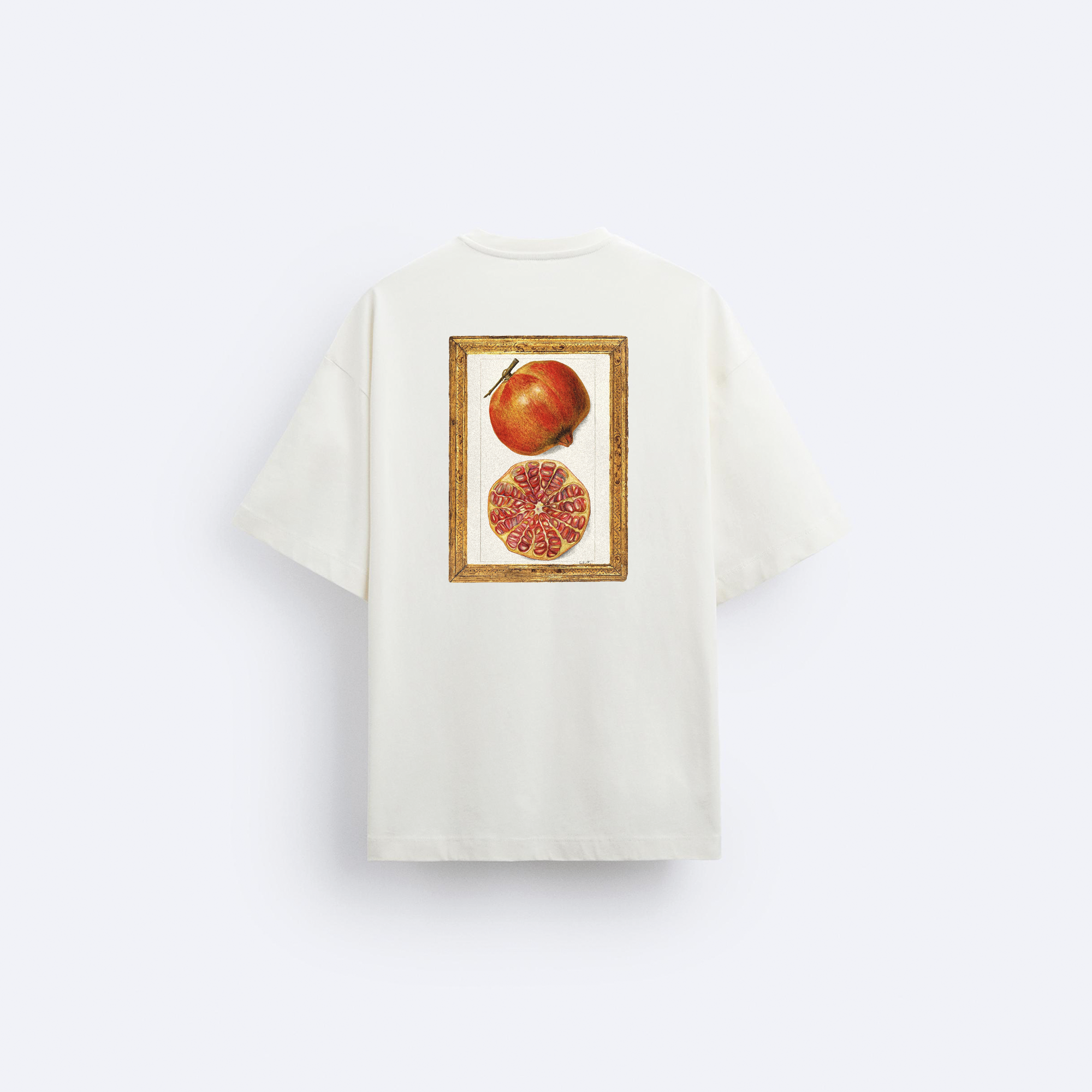 Pomegranate Ön ve Arka Baskılı Oversize T-Shirt