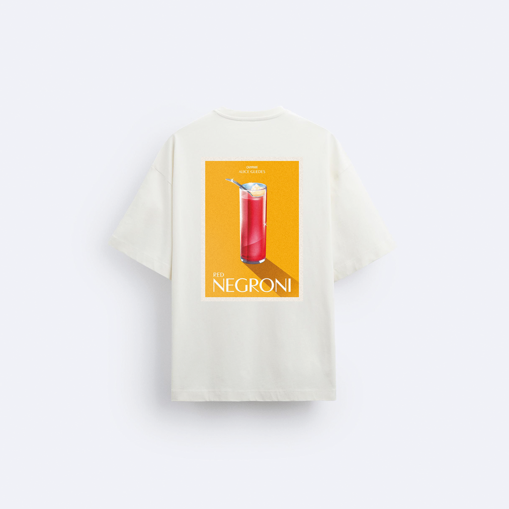 Red Negroni Arka Baskılı Oversize T-Shirt