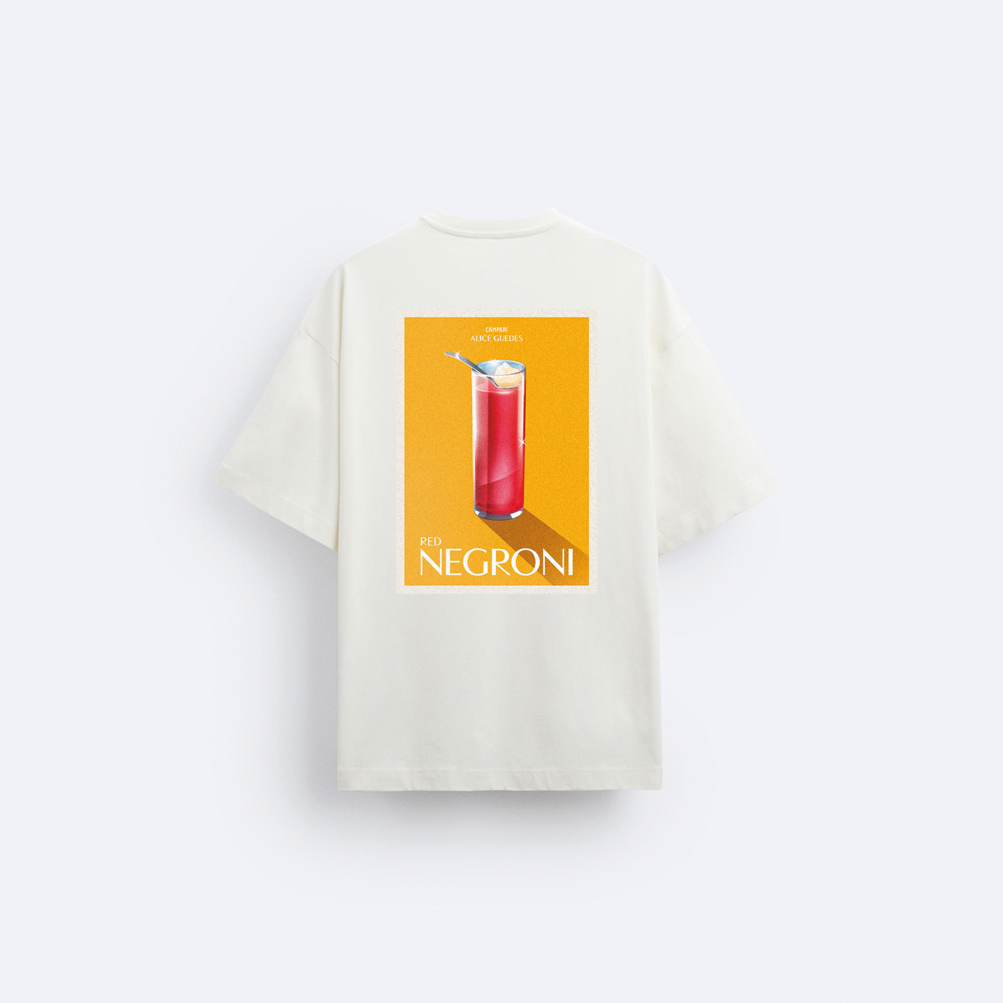 Red Negroni Arka Baskılı Oversize T-Shirt