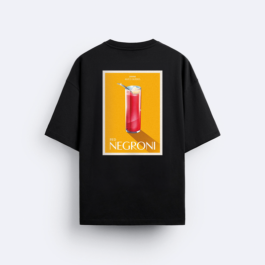 Red Negroni Arka Baskılı Oversize T-Shirt