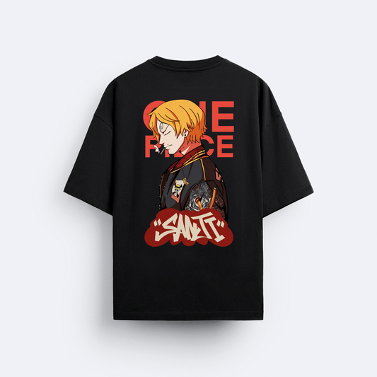 One Piece - Sanji Arka Baskılı Oversize T-Shirt